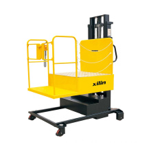 Xilin 3.5m/4.5m 400KG Semi-electric Order Picker With Solid Slip Resistant Floor For Large Working Area